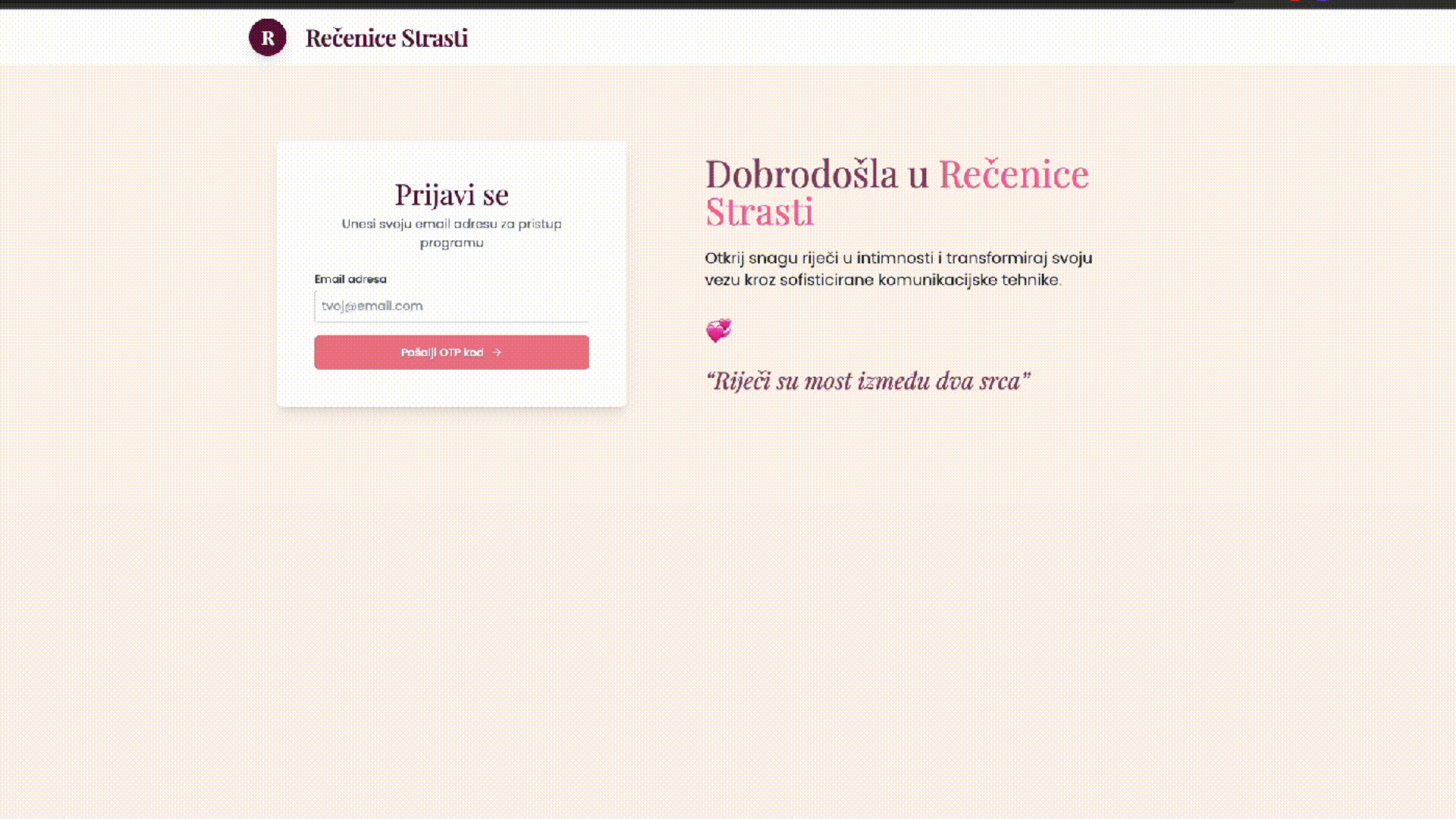 Pregled aplikacije Signali Strasti
